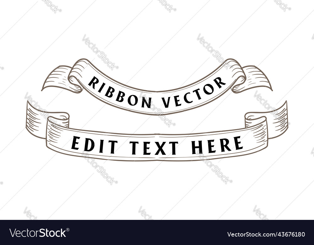 Vintage retro old classic ribbon ornament vector image Vintage retro old classic ribbon ornament