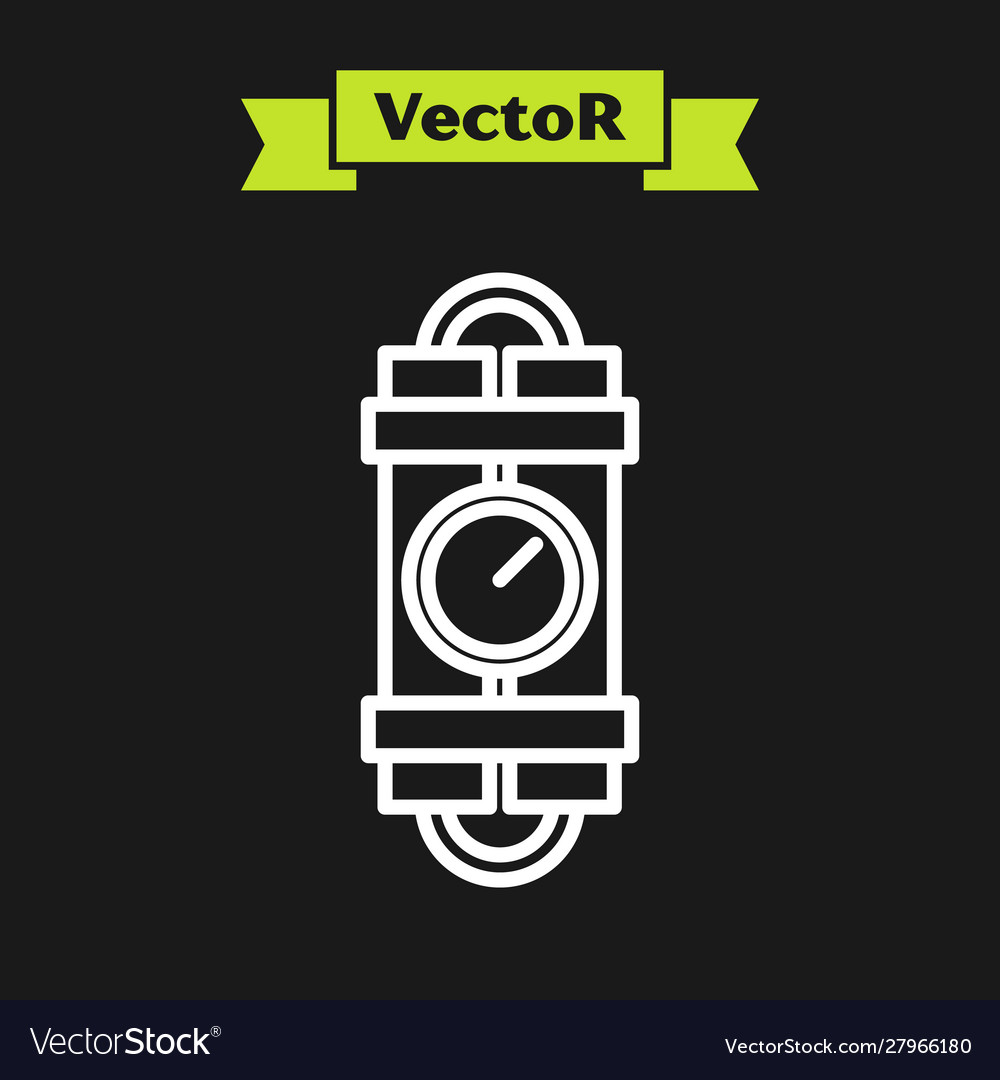 White line detonate dynamite bomb stick and timer vector image White line detonate dynamite bomb stick and timer
