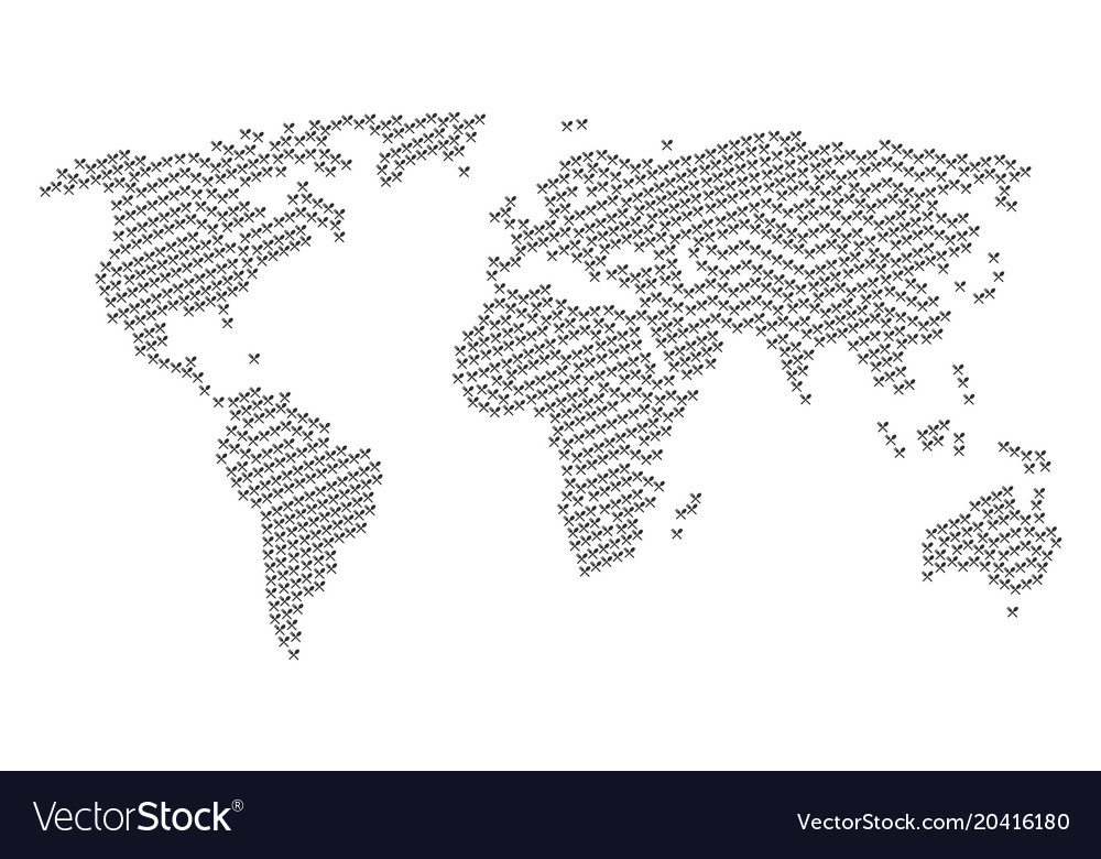 Worldwide map pattern of fork and spoon icons