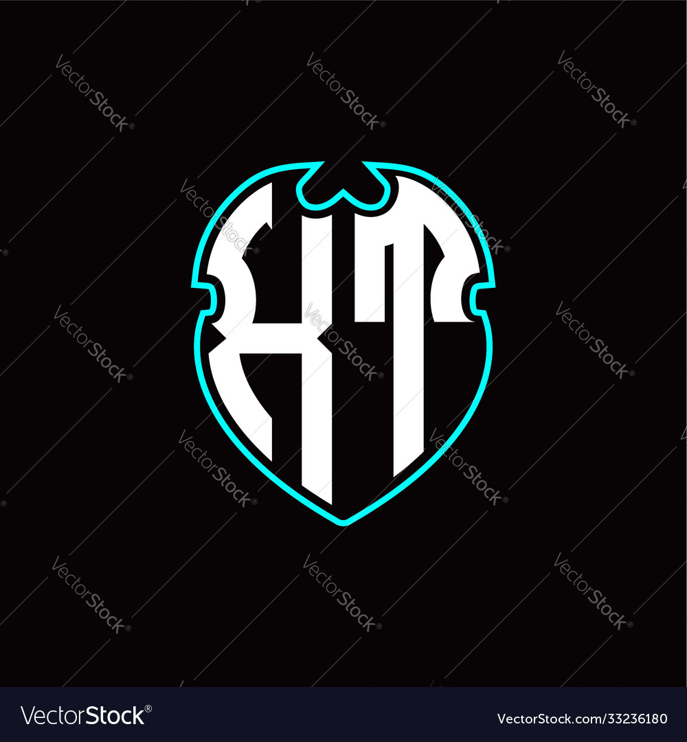 X t initial logo design with a shield shape vector image X t initial logo design with a shield shape