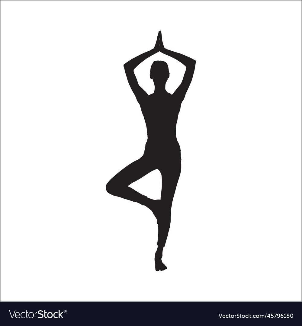 Yoga silhouettes Royalty Free Vector Image - VectorStock