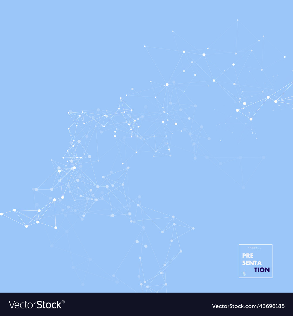Abstract polygonal with connecting dots and lines