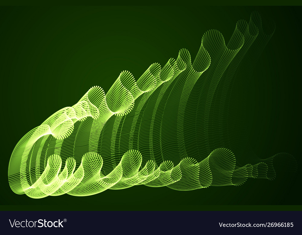 Array magic particles flowing over dark vector image Array magic particles flowing over dark