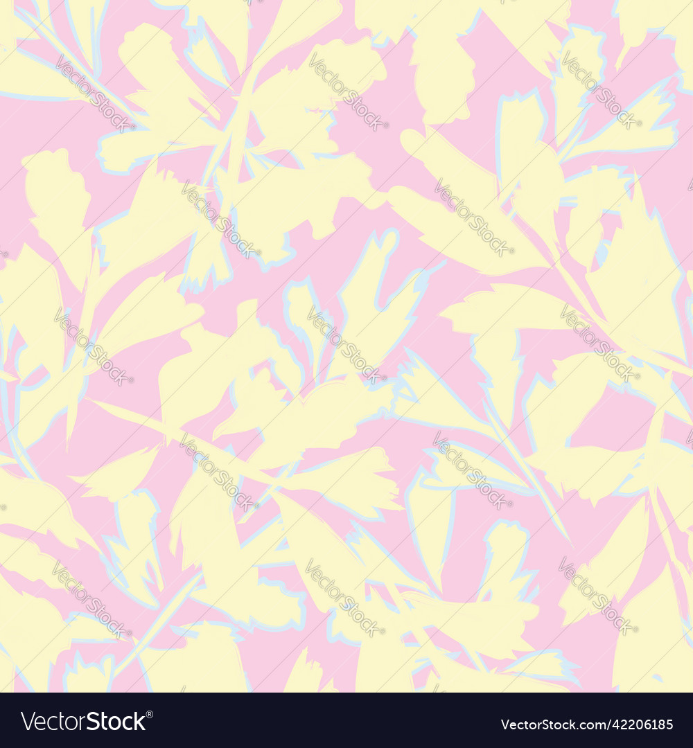 Brush strokes leaf seamless pattern design Vector Image