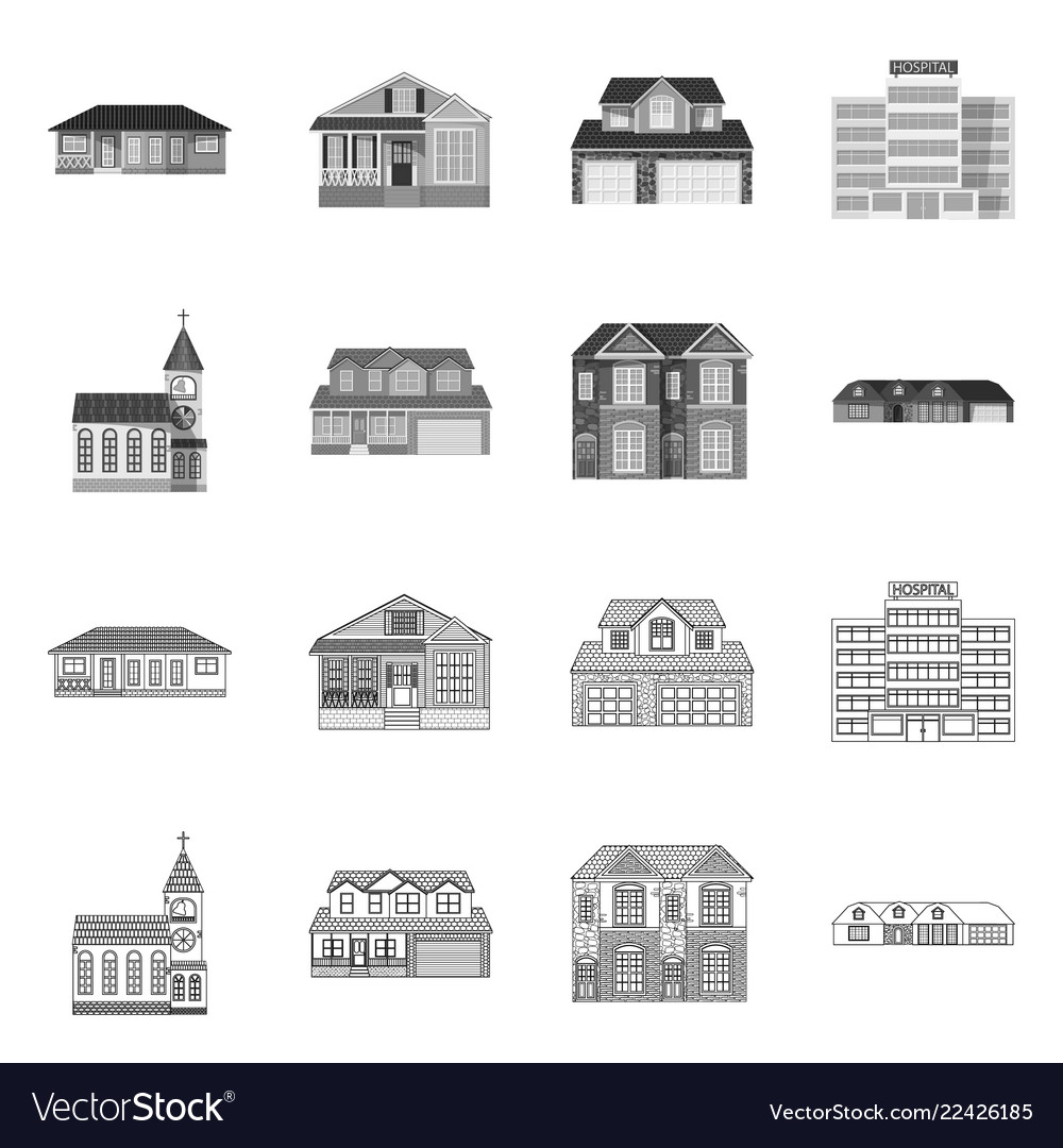 Building and front logo vector image Building and front logo