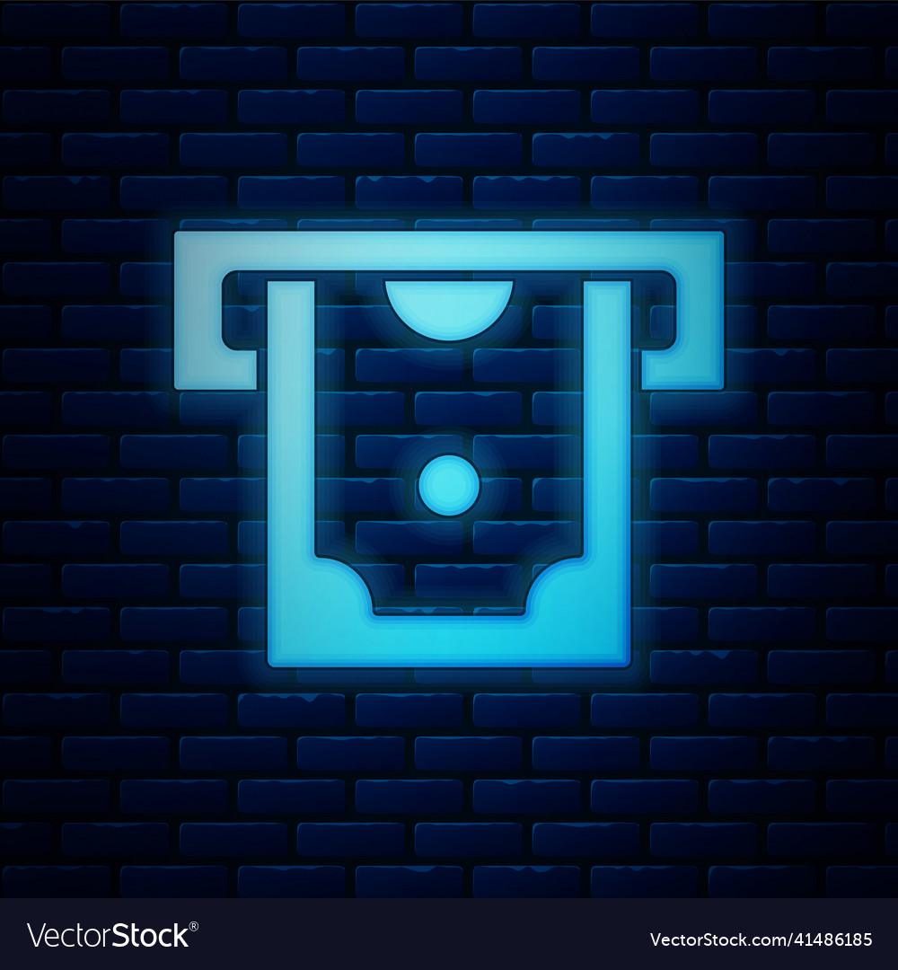 Glowing neon atm - automated teller machine Vector Image Glowing neon atm - automated teller machine
