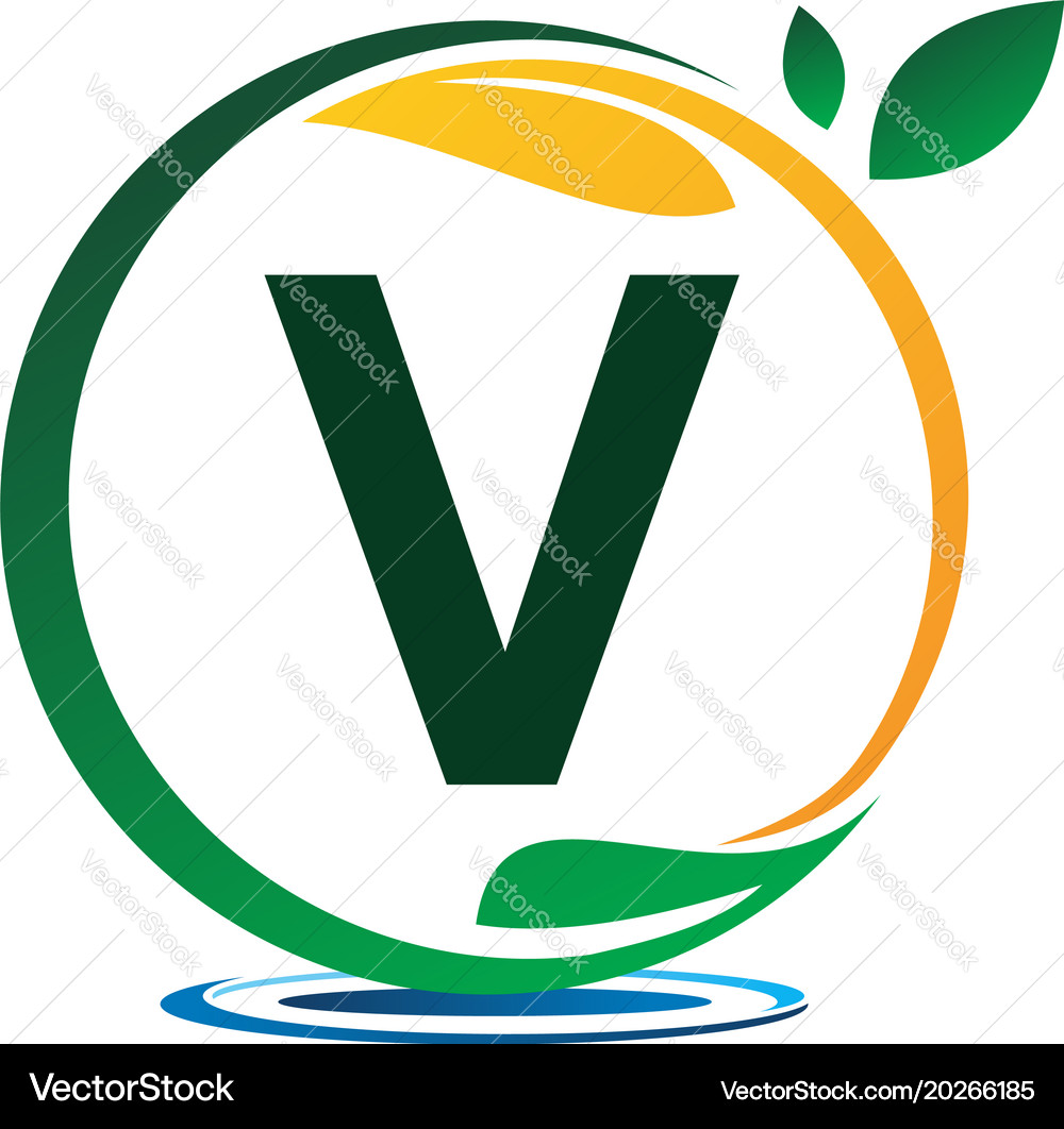 Green project solution letter v Royalty Free Vector Image
