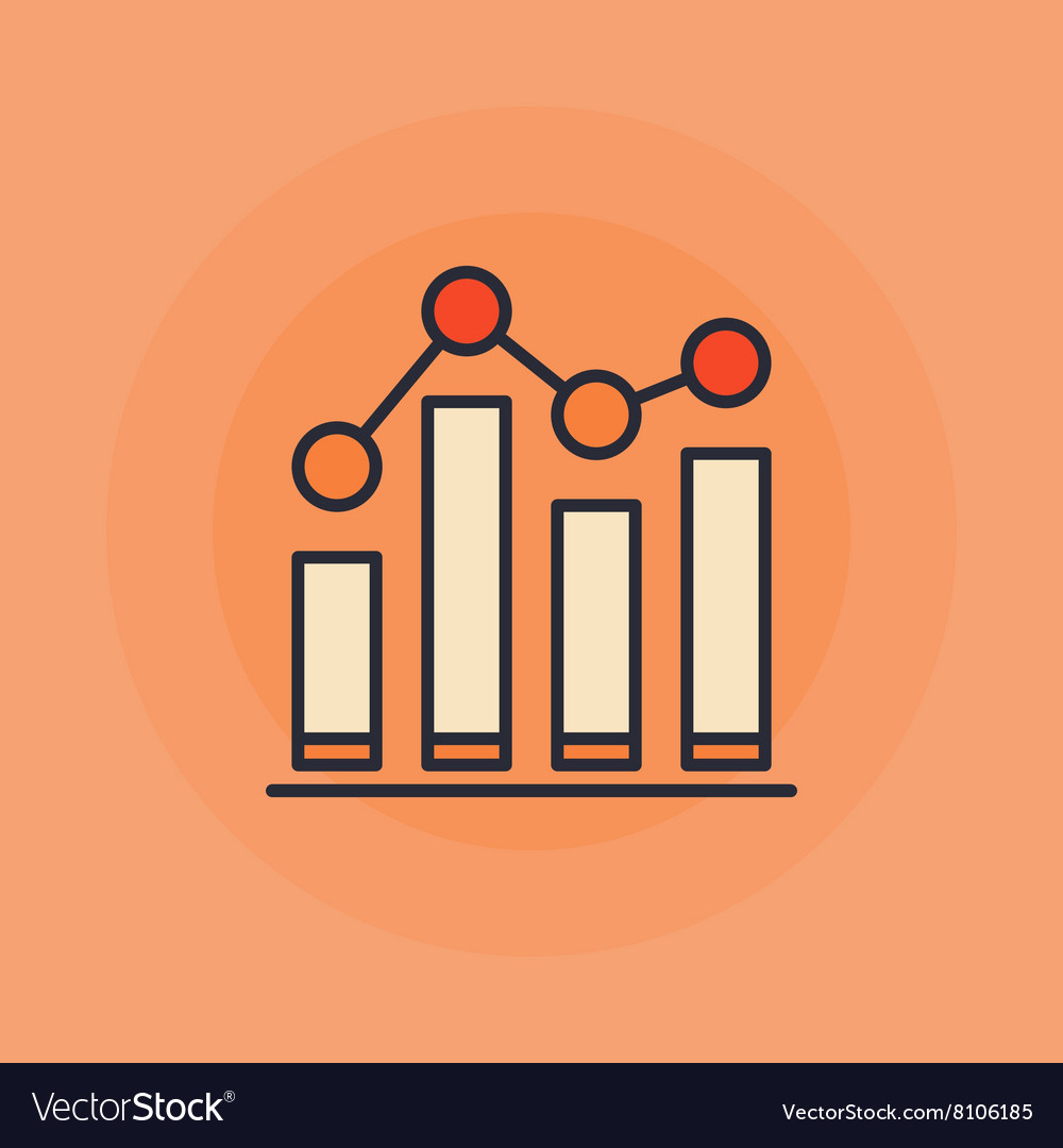 Growing graph flat icon