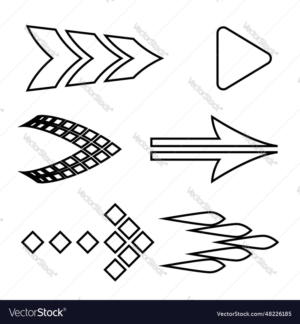 Icon set of flat arrows