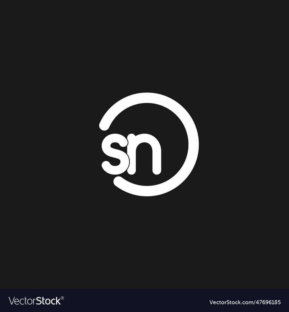 Initials sn logo monogram with simple circles Vector Image