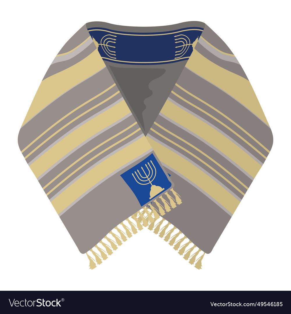 Jewish tallit with menorah decoration Royalty Free Vector