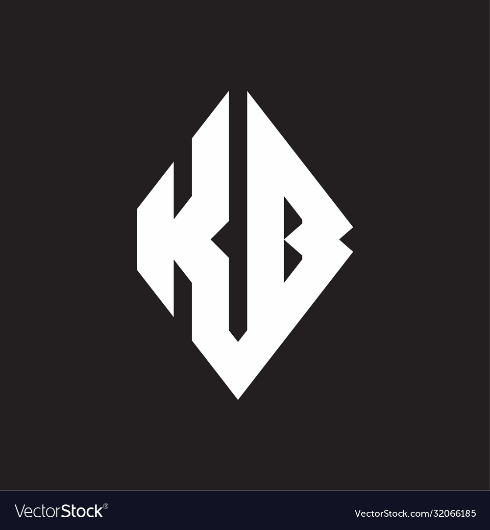Kb logo monogram with sharp square design template