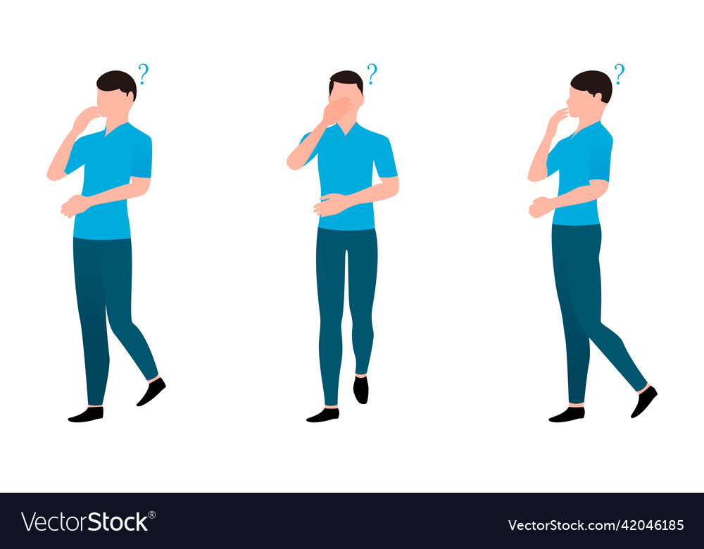 Man with shocked or surprised expression flat