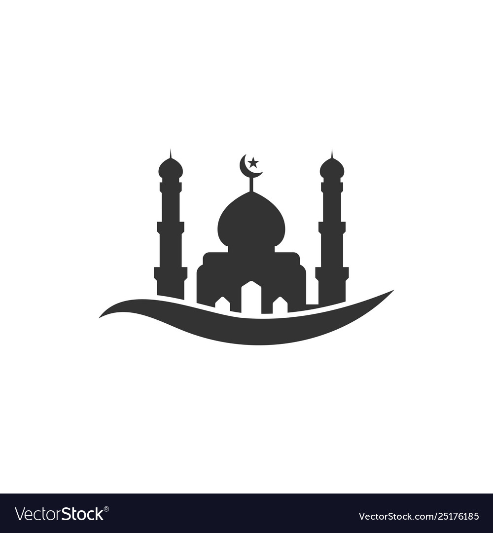 Mosque silhouette graphic design template Vector Image