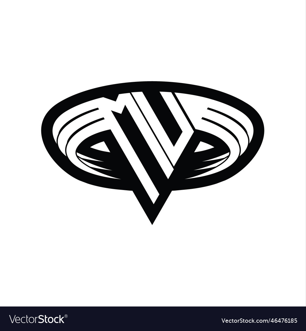 Mu monogram with triangle shape slice isolated