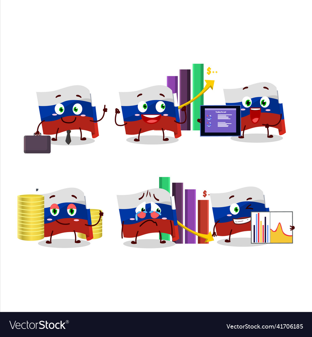 Russia flag character designs as a trader