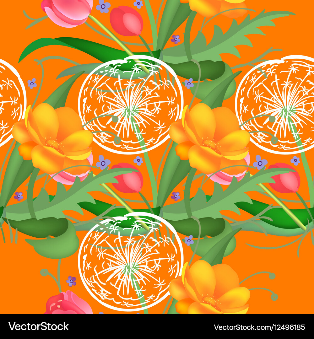 Seamless flower pattern Royalty Free Vector Image