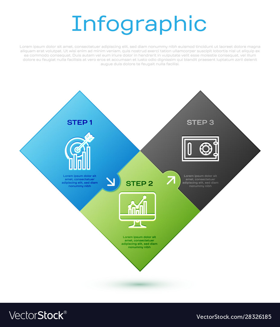 Richten Sie das Ziel der Linie mit dem sicheren Computer des Diagramms an vector image Richten Sie das Ziel der Linie mit dem sicheren Computer des Diagramms an
