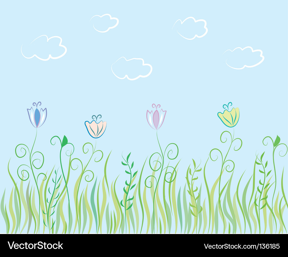 Summer grass background Royalty Free Vector Image