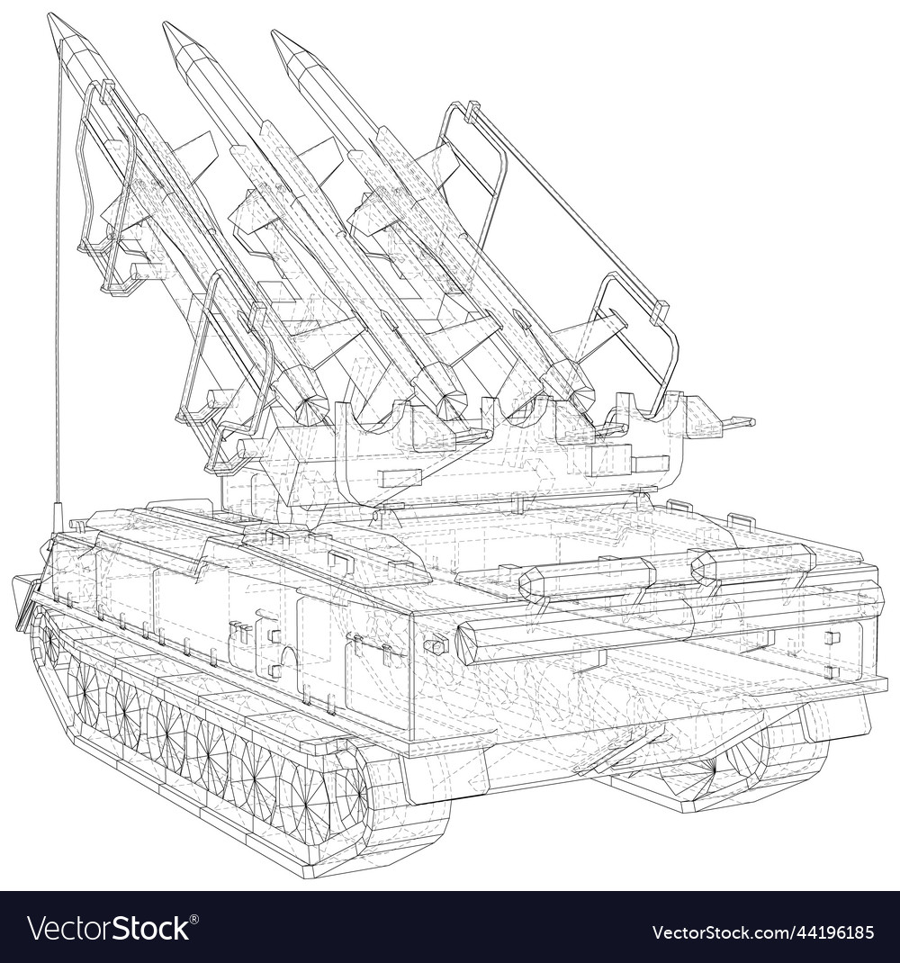 Truck with a rocket special military equipment Vector Image