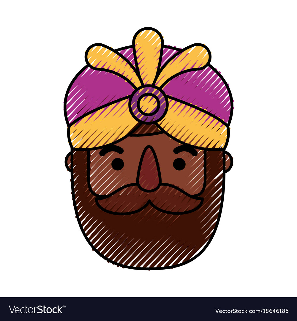 Wise king face christmas cartoon