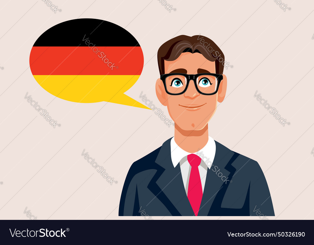 Businessman speaking german language character Vector Image