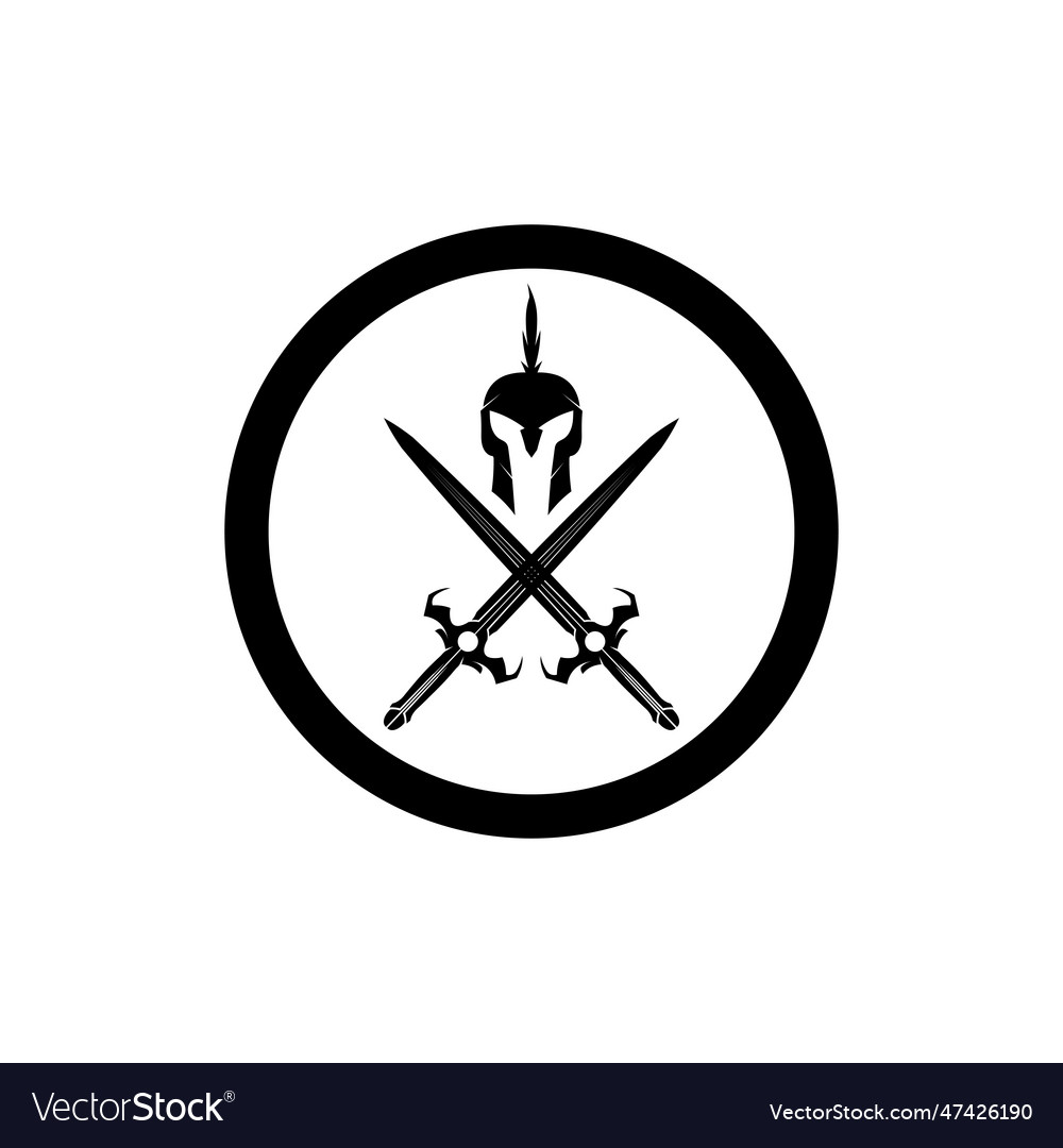 Cross swords icon flat simple symbol and bonus Vector Image