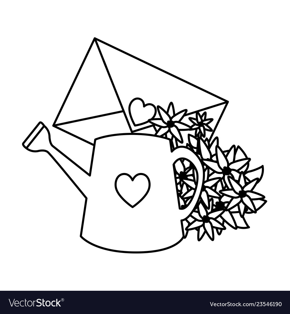 Envelope mit Herz und Blumen