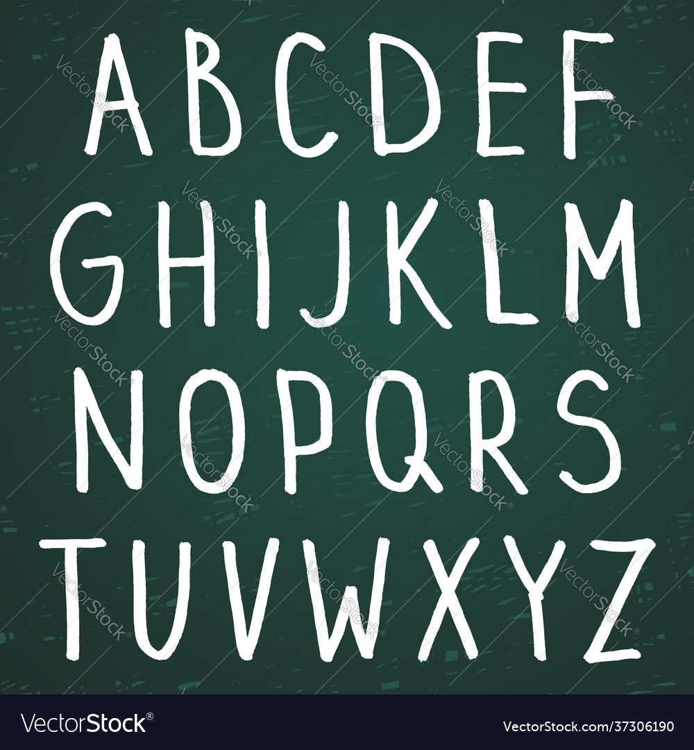 Hand-drawn alphabet calligraphy font modern chalk