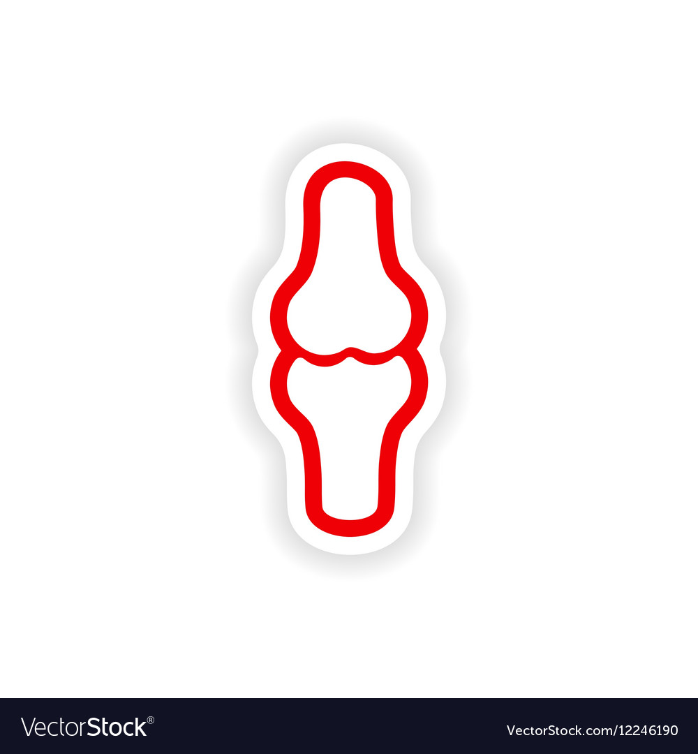 Paper sticker on white background human bones