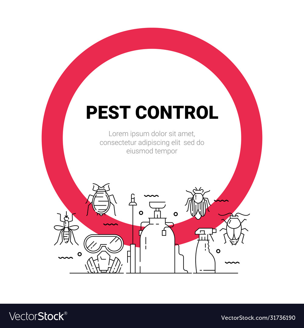 Pest control icon set in linear style vector image Pest control icon set in linear style