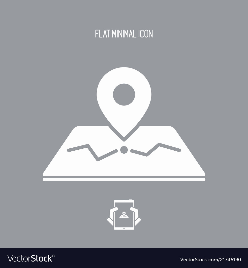 Pointer and map - flat minimal icon Vector Image Pointer and map - flat minimal icon