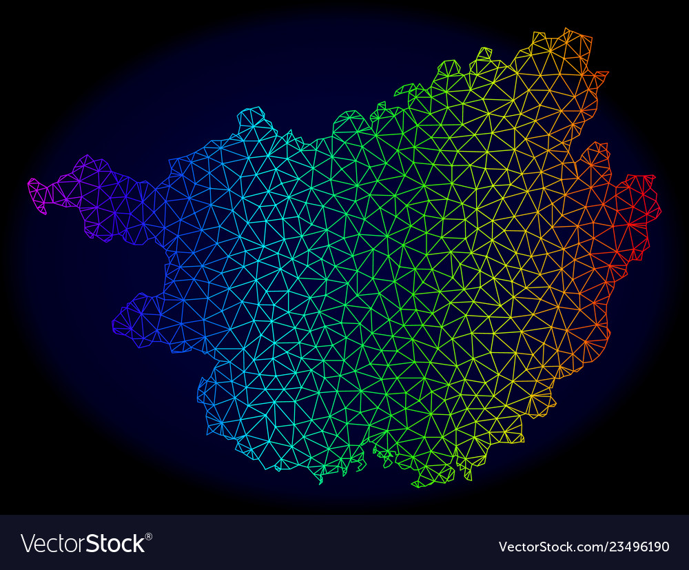 Polygonal network spectrum mesh map vector image Polygonal network spectrum mesh map