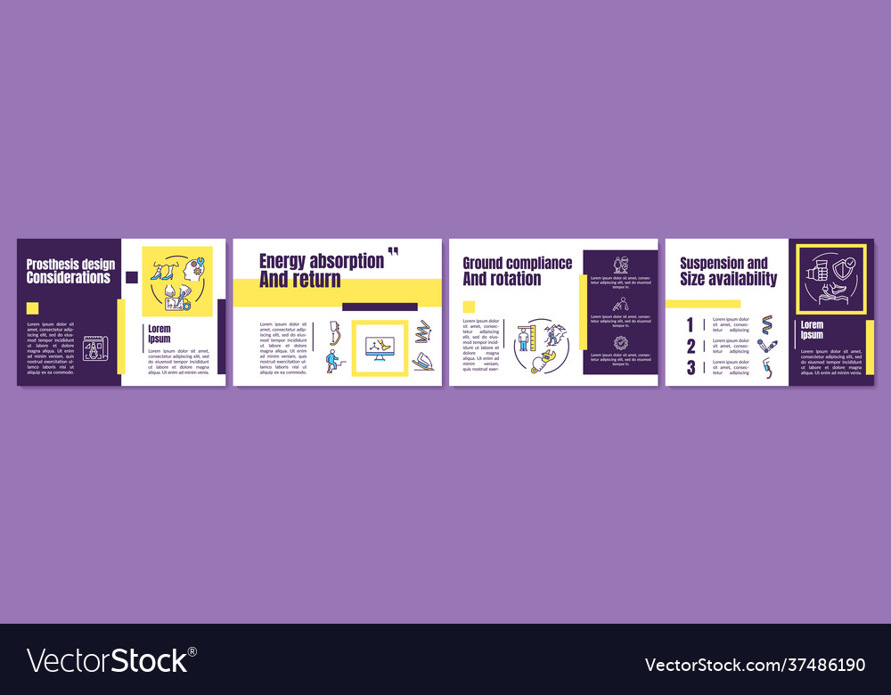Prosthesis design considerations brochure template vector image Prosthesis design considerations brochure template