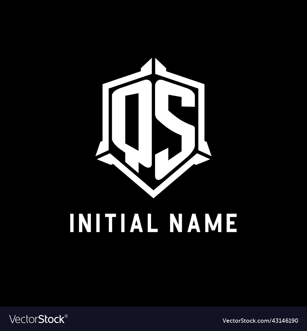 Qs logo initial with shield shape design style
