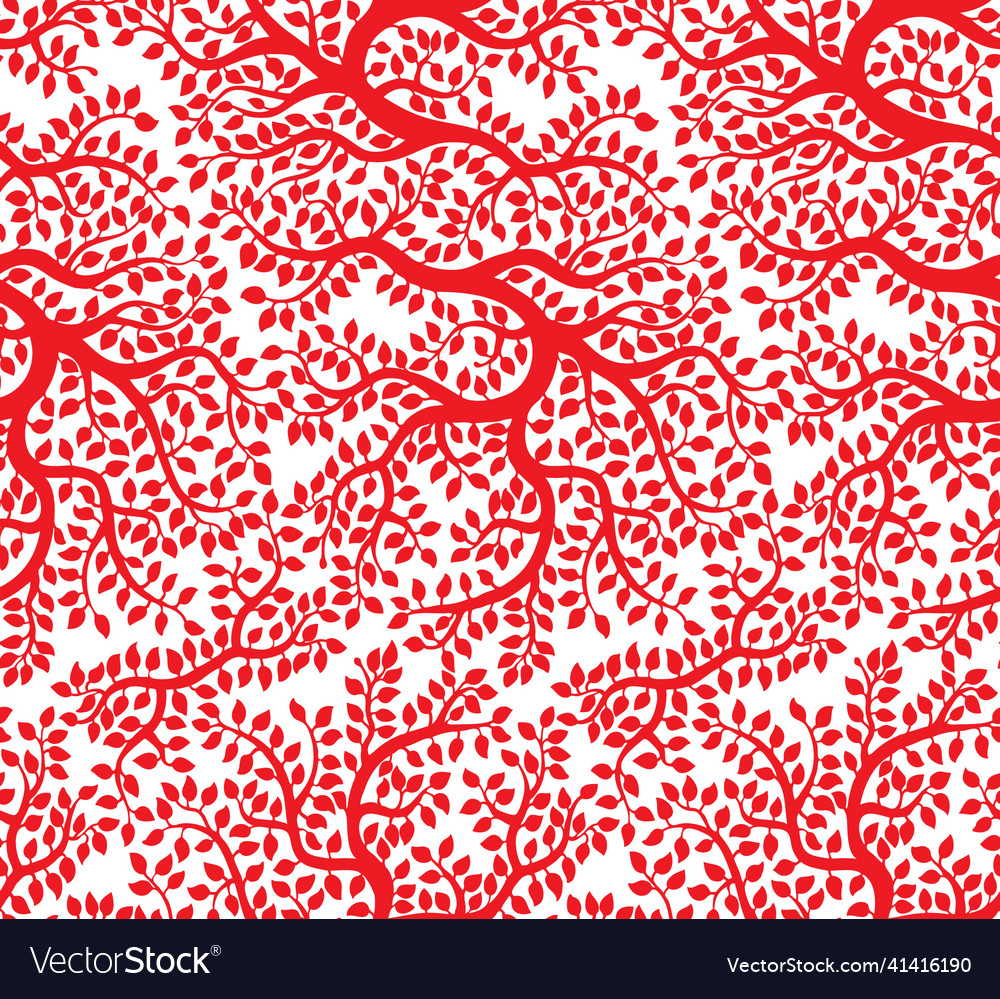 Red beautiful tree pattern vector image Red beautiful tree pattern