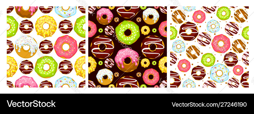 Seamless pattern with donuts Royalty Free Vector Image