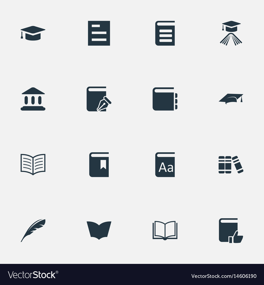 Set of simple reading icons