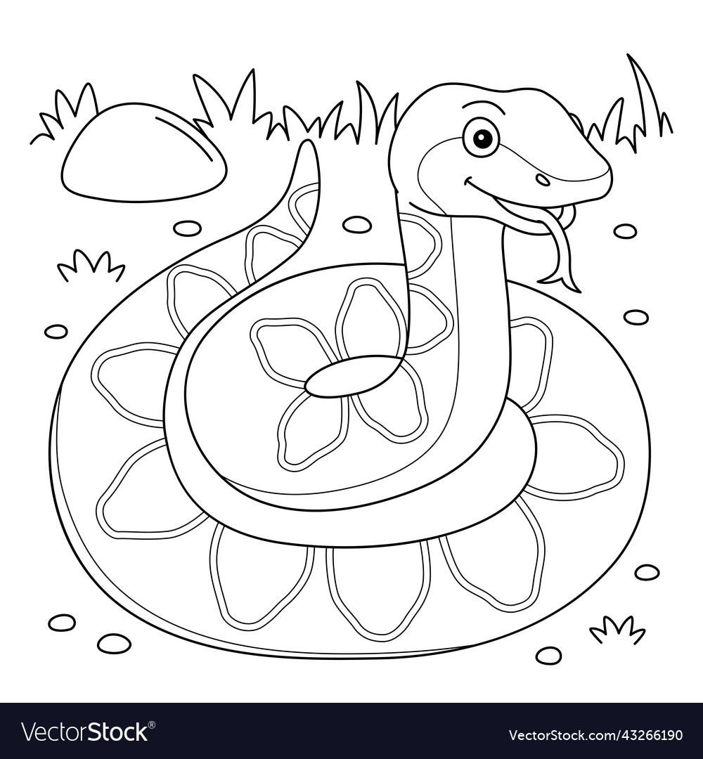 Viper animal coloring page for kids Royalty Free Vector