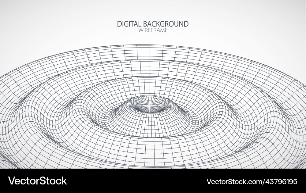 Abstract background with waves 3d surface Vector Image
