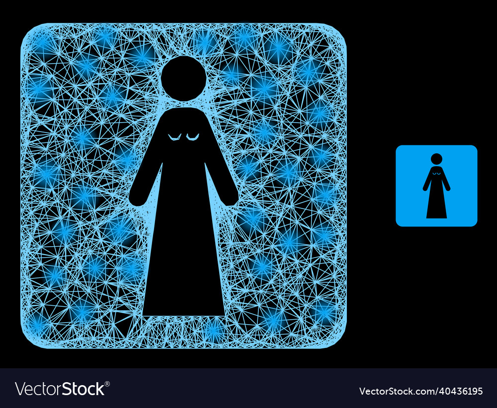 Bright net mesh bride with lightspots
