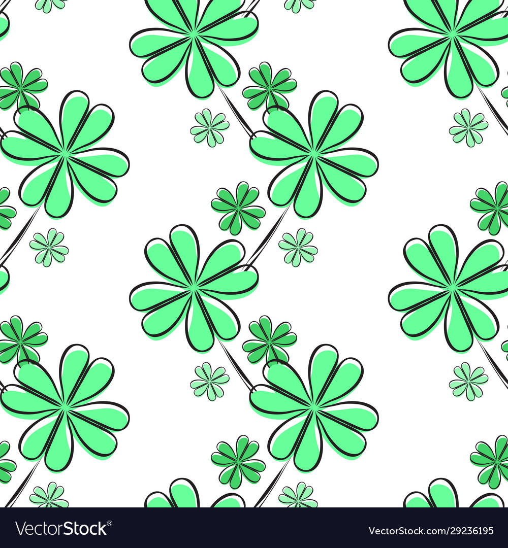 Clover seamless pattern vector image Clover seamless pattern