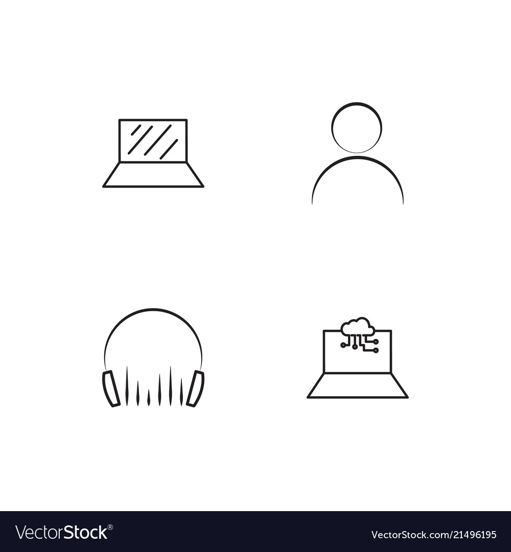 Electrical devices linear icons set simple