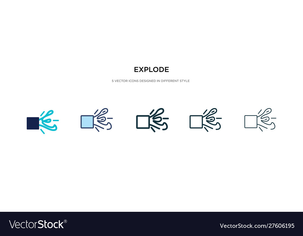 Explode icon in different style two colored