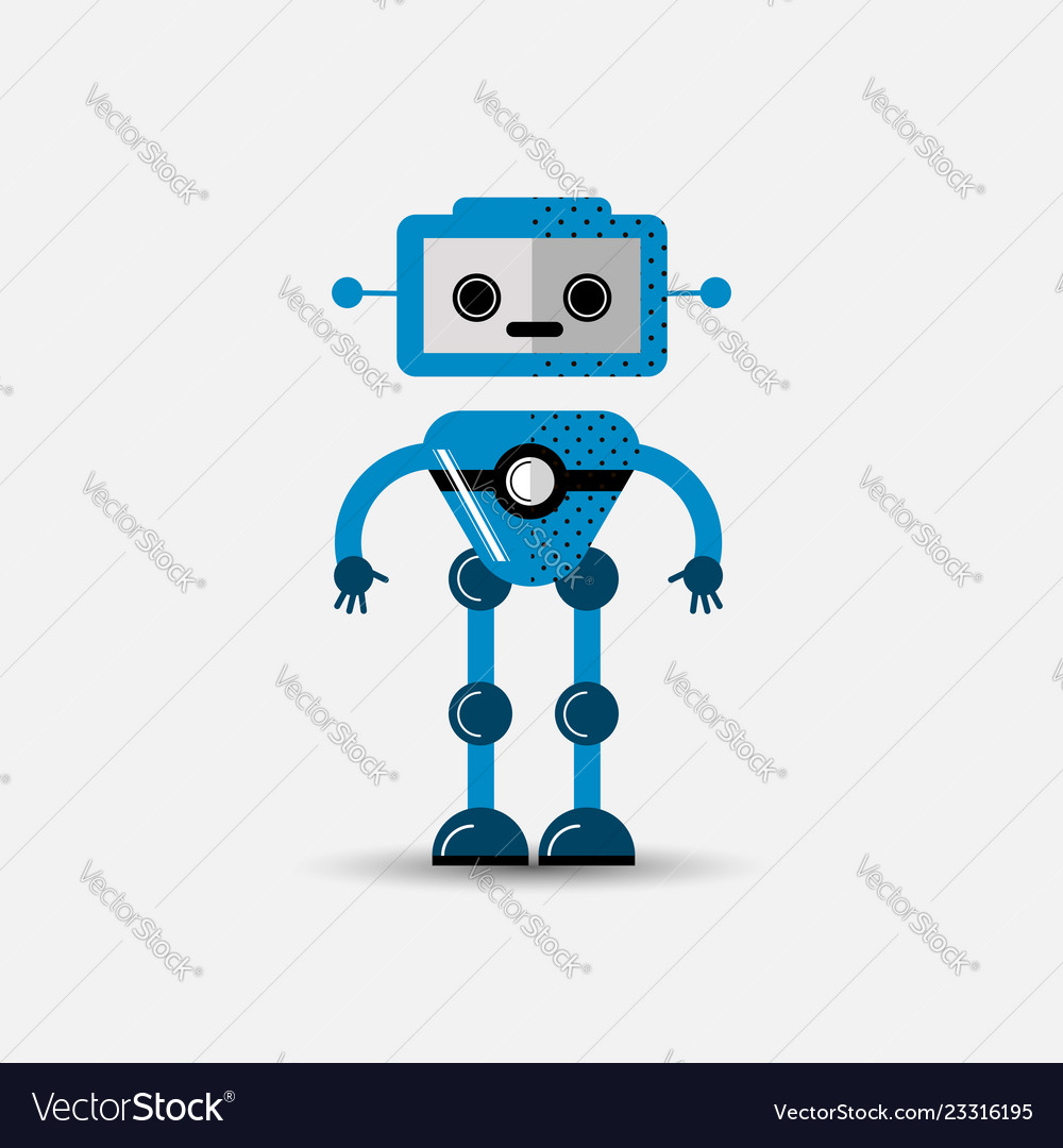 Funny robot icon in flat style isolated vector image Funny robot icon in flat style isolated