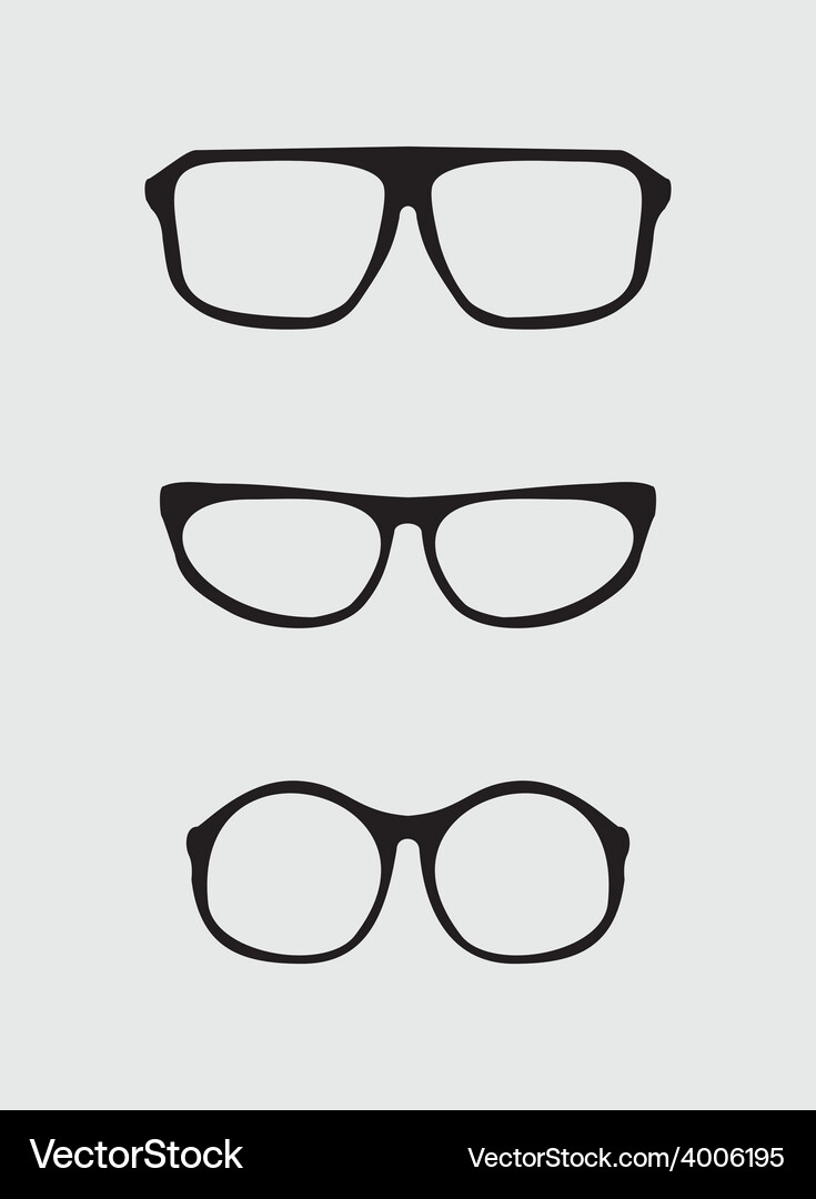 Glasses set Royalty Free Vector Image - VectorStock