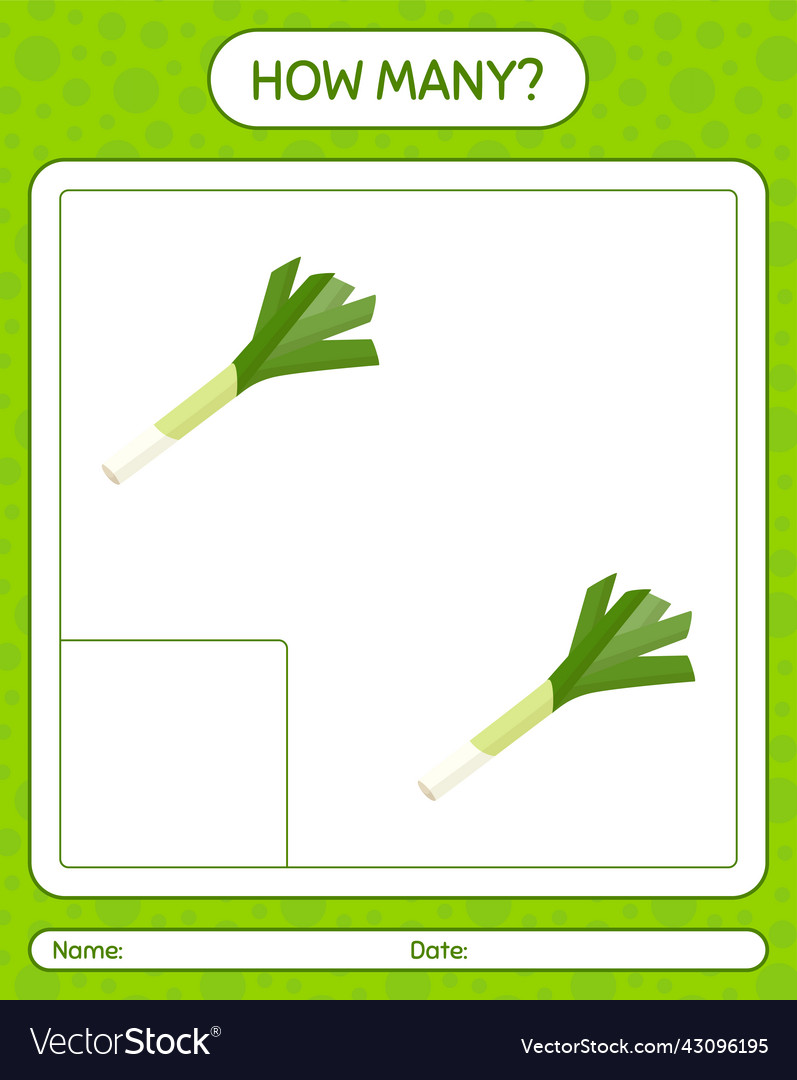 How many counting game with leek worksheet
