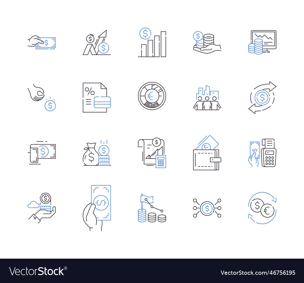 Investment business outline icons collection