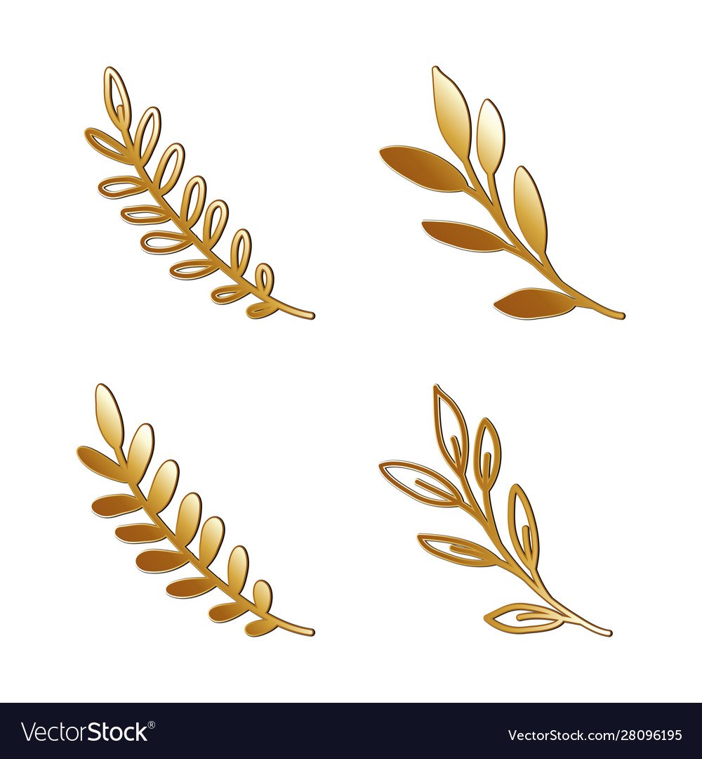 Isolated golden leaves icon design Royalty Free Vector Image