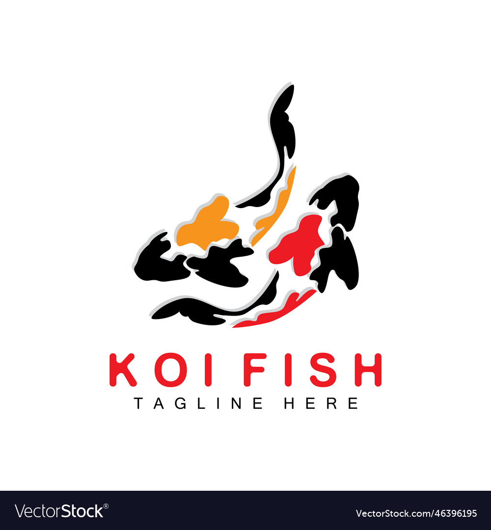 Koi fish logo design chinese lucky and triumph Vector Image